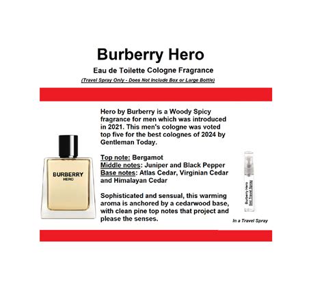 what does burberry hero smell like|burberry hero cologne sample.